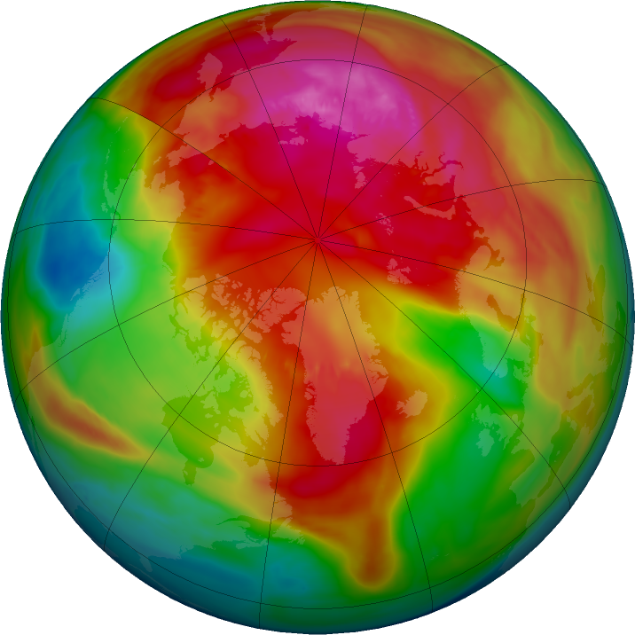 Arctic ozone map for 20 February 2018